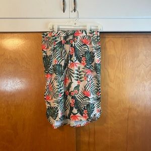 Tickled Teal Floral Midi Skirt Size Large New without tags